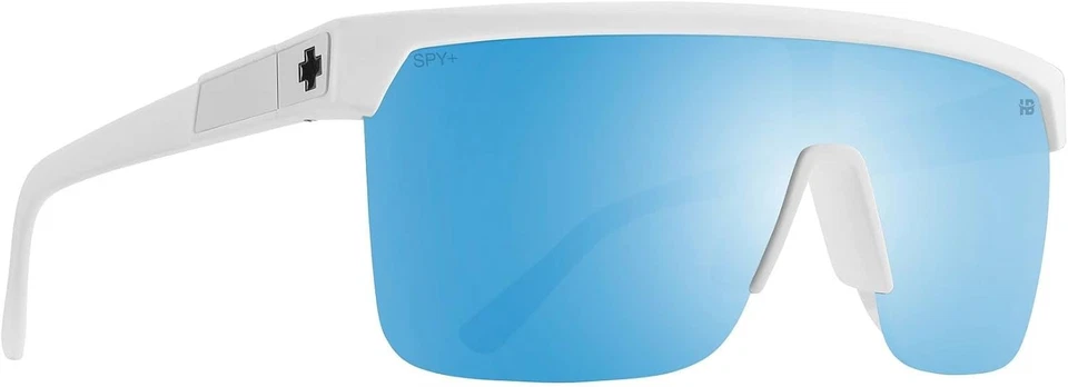 SPY OPTICS Flynn 5050 POLARIZED Sunglasses Matte White/Happy Blue Ice Mirror