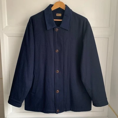 Gabicci Wool Work Jacket Mens 2XL XXL Blue Quilted Lining Reefer Car Coat - Image 1 of 4