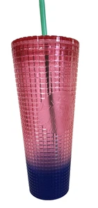 Starbucks 24 fl oz Tumbler Summer Watermelon Pink Blue Ombre Cold Cup Drink 2022 - Picture 1 of 4