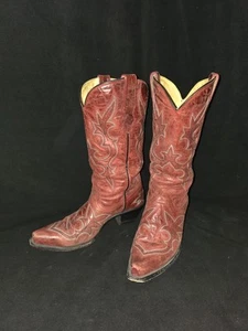 CORRAL Women's Red Picasso Snip Toe Embroidery Western Boots Sz: 8.5 M EUC - Picture 1 of 10