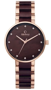 OBAKU Glad steel ladie's watch with swarovski V189LXVNSA - Picture 1 of 1