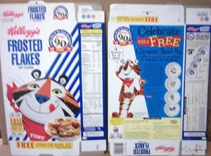 1996 90 años Kellogg's Frosted Flakes caja de cereales sin usar forma plana oc126 - Imagen 1 de 1