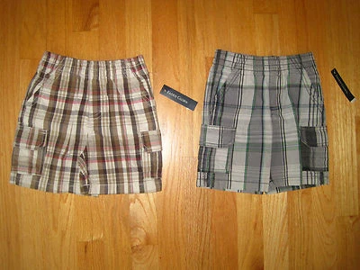 Niño pequeño Marrón Tostado Beige y Gris Marino Verde Pantalones Cortos a Cuadros LOTE NUEVO CON ETIQUETAS 18m Gemelos? Foto 1 de 4
