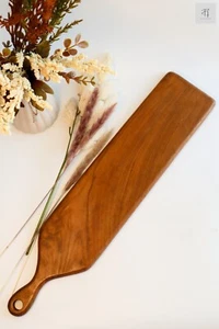 Teak Wood Serving Board 17” Rustic Paddle Tray | Handmade Cutting Board - Picture 1 of 11