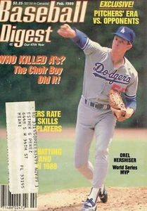 BASEBALL DIGEST BACK ISSUE OREL HERSHISER COVER FEBRUAR 1989  - Bild 1 von 1