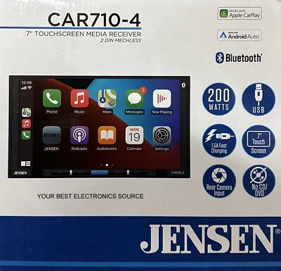 NEW Jensen CAR710-4 Digital Media Stereo, 2DIN, CarPlay/Android Auto, Bluetooth - Image 1 of 3