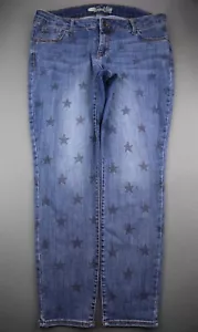 Pantalones de mezclilla para mujer 2013 Old Navy Rock Star estampados en estrella ajustados talla 18 (37x29) - Imagen 1 de 7
