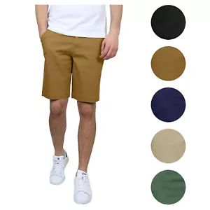 Men's 5-Pocket Flat-Front Stretch Chino Shorts Hiking Travel Summer (30-42) - Picture 1 of 15