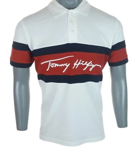 Nueva Camisa Polo Tommy Hilfiger Auténtica Para Hombre Bordada Elastizada L Calce Regular - Imagen 1 de 6