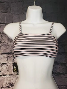 Large [10/12] Art Class Pink Blue White Striped Bikini Swim Top NWT - Picture 1 of 5
