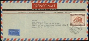 Chile Santiago Airmail Cover to New York USA 10c Postage 1962 Latin America C220 - Picture 1 of 1
