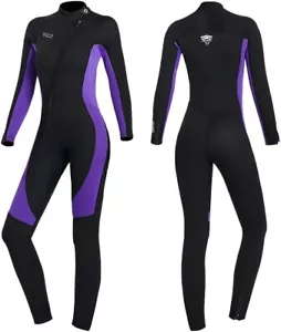 Wet Suits Women SMALL Full Body 3MM Neoprene Cold Water Diving Suit Black/Purple - Picture 1 of 11