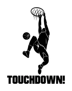 Decalcomania Basket Touchdown #1 4""x5,25"" Colore a scelta - Foto 1 di 2