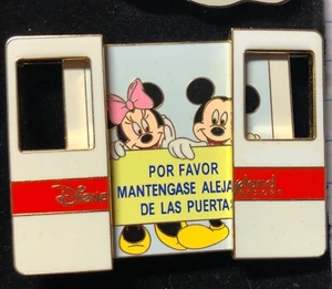 PLEASE STAND CLEAR OF THE DOORS MICKEY AMD MINNIE MOUSE DISNEY PINs - Picture 1 of 1
