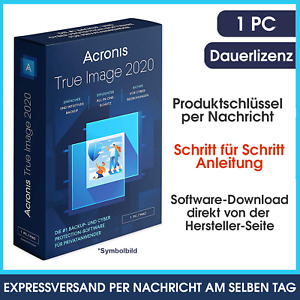 Acronis True Image 2020, 1 Gerät, Dauerlizenz, Deutsch, Download, KEY