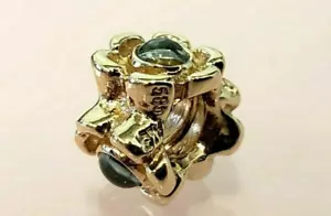 PANDORA | AMULETO FLOR DE TOPACIO AZUL ORO 14K NUEVO 750343BTP RARO RETIRADO 585 ALE - Imagen 1 de 11