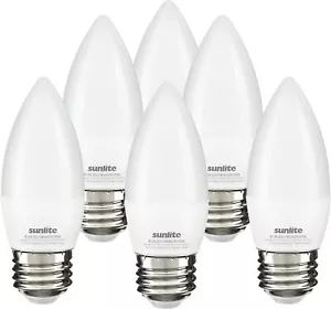 LED B13 Frosted Chandelier Torpedo Bulb 7W(60W=) E26 5000K Daylight 6-Pack - Picture 1 of 2