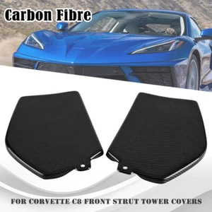 Cubiertas delanteras de torre de amortiguador/puntal para Corvette C8 2020-2023 sin Mag Ride negras AL - Imagen 1 de 11