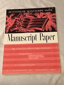 Vintage Huntzinger Manuskriptpapier ~ 1963 ~ 48 Seiten ~ 12 Stab ~ Top Zustand! - Bild 1 von 11
