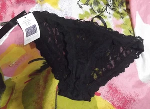 NEW HANKY PANKY 482911 BLACK AFTER MIDNIGHT LACE-UP BRAZILIAN BIKINI PANTY M - Picture 1 of 2