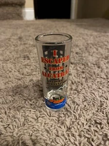 Property of Alcatraz The Rock Tall Black Shot Glass Prison Souvenir Barware - Picture 1 of 3