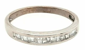 Diamond & 9ct White Gold Ring Fine Wedding Jewellery Channel Set Diamonds - Picture 1 of 12