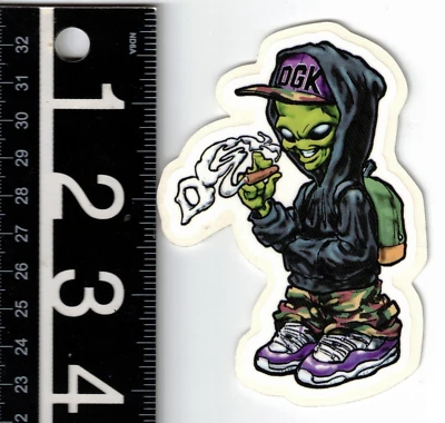 DGK Martian Sticker 4 in x 3 in Multicolor Dirty Ghetto Kids Skate Decal