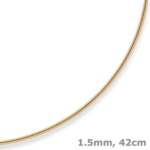 1,5mm Collar Tondakette Collar Omega-Maduro Collar De 333 Oro Amarillo 42cm - Imagen 1 de 3