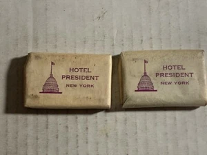 Lot of 2 Vintage bars of soap " Hotel President "  New York - Picture 1 of 2