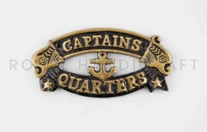 Captain's Quarters Door Plate Nautical Charm Plaque, Ship & Boat Sign, Antique B - Picture 1 of 6