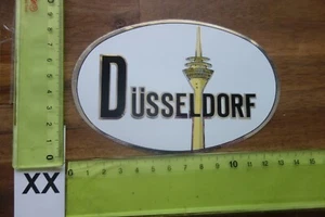 Alter Aufkleber Reise Stadt Hotel DÜSSELDORF Rheinturm - Bild 1 von 2