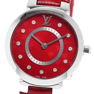 Louis Vuitton Tambour Q1J03 11P Diamant rotes Zifferblatt Quarz Damenuhr_798294 - Bild 1 von 6
