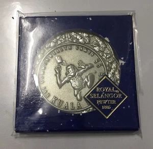 1998 SELANGOR Rare Pewter Sukom Commonwealth Coaster Used Condition 8/10 - Picture 1 of 6