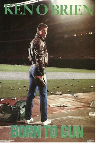 VTG NOS COSTACOS NEW YORK JETS KEN O'BRIEN "BORN TO GUN" 24 × 36 Sealed POSTER Cover
