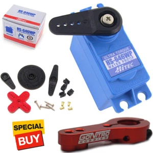 Hitec HS-646WP Analog Wasserdicht Hochvolt Servo mit Rotem Alaun Arm / Horn - Bild 1 von 1
