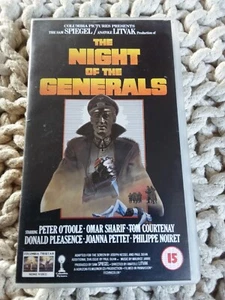 NIGHT OF THE GENERALS - VHS Video Cassette Tape - PETER O'TOOLE ~ OMAR SHARIF 15 - Picture 1 of 5