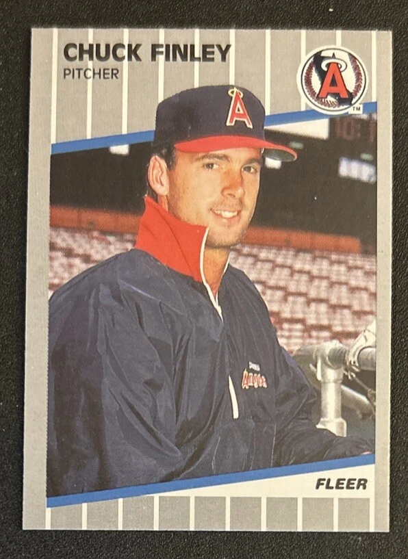 Tarjeta de béisbol Fleer Chuck Finley 1989 #477 Angels Pitcher en muy buen estado sin usar Foto 1 de 2