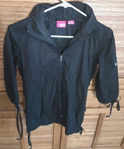 Chaqueta de lluvia mediana Personal Identity para mujer cremallera completa cortavientos negra con capucha - Imagen 1 de 4