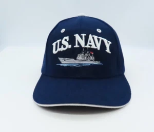 US Navy Blue Strap Back Adjustable Hat Cap - Picture 1 of 12