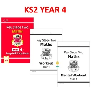 KS2 Year 4 Maths Targeted Study Books & Workouts with Answer Ages 8-9 Cgp - Picture 1 of 12