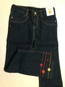 NWT Gymboree sz 7 Fashionable Fox Button Hem Blue Jeans Pants - Picture 1 of 4
