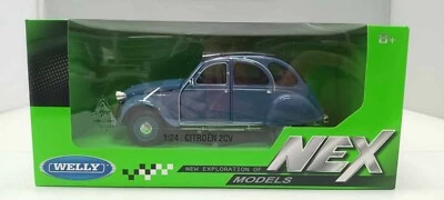 Citroen 2CV 2 CV 1975 Blu Blue Welly 1:24 Nuovo 1/24 - Immagine 1 di 4