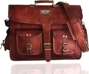 18" By 14" Leather messenger bag laptop bag computer shoulder bag for men wome - Picture 1 of 6