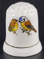 Birds On Tree Branch Vintage Sewing Thimble Antique Porcelain Free Shipping 