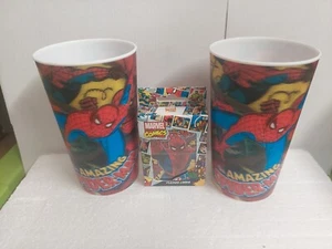 Spiderman 2 Plastic Drinking Tumblers and 1 Pack Playing Cards - Marvel - Picture 1 of 3