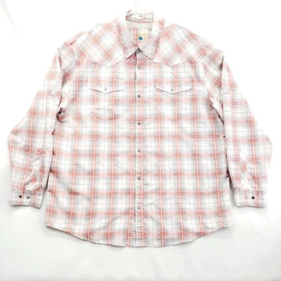 Magellan Shirt Mens XL Red White Plaid Snap Western Long Sleeve Outdoors - Image 1 of 4