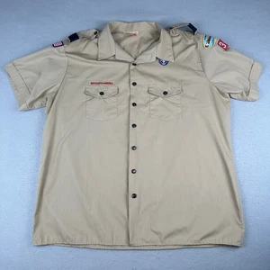 Boy Scouts of America Uniform Shirt Mens 3XL Sewn Patches USA Made BSA XXXL - Picture 1 of 9