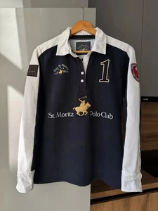 Vintage St. Moritz Polo Club Switzerland Polo Ralph Lauren Rugby Sweatshirt Rare - Picture 1 of 10