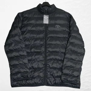 Callaway Golf Puffer Jacket Mens XL Faux Down Full Zip Pockets Caviar Black NWT - Picture 1 of 14