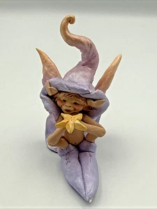 Stephen Wise Handcrafted Clay Elf Fairy Figurine Holding Starfish 3.5" - Picture 1 of 6